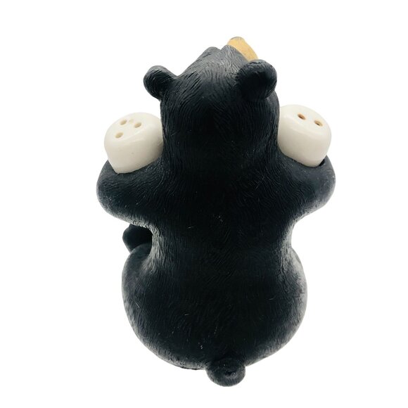Sitting Black Bear Holding Salt & Pepper Shakers 3 Piece Set - Picture 3 of 10